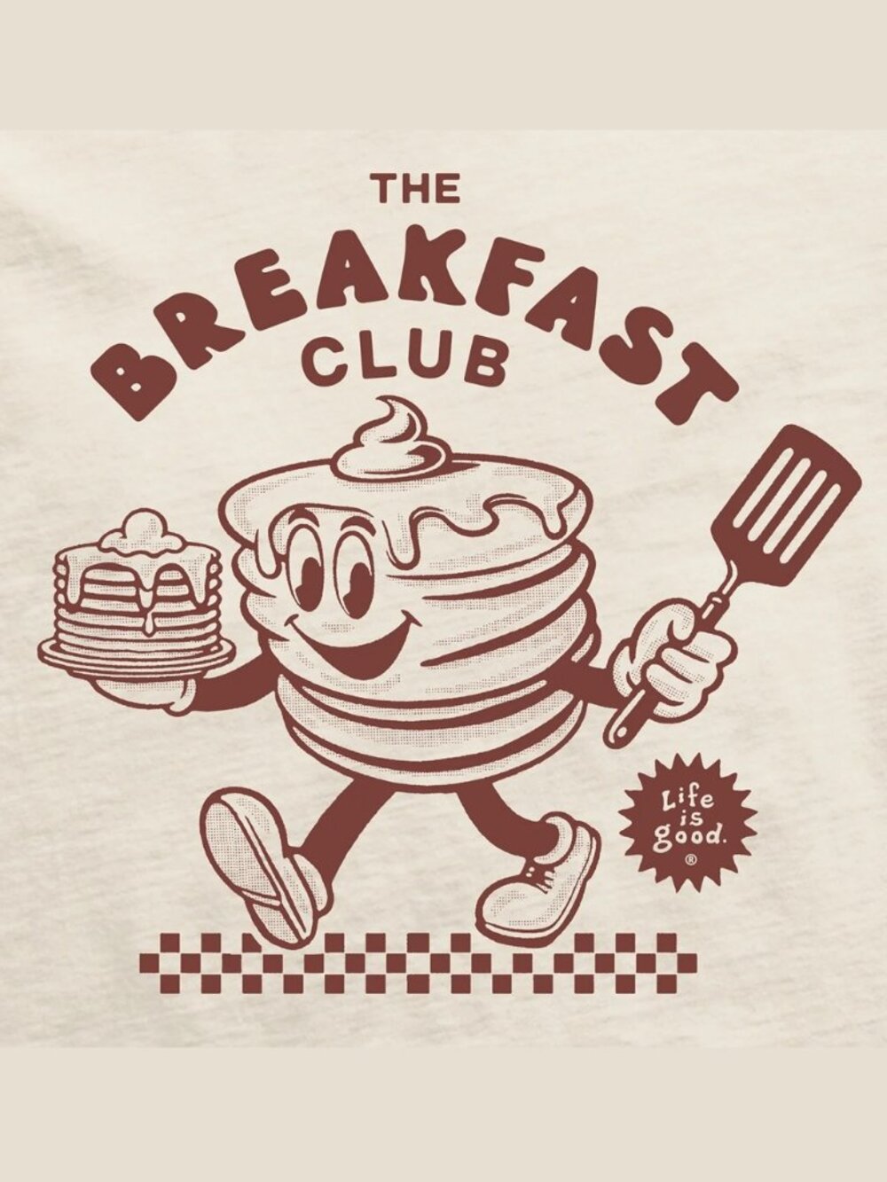 Life Is Good Women's Breakfast Club Pancakes Short Sleeve Crusher Tee - LARGE
